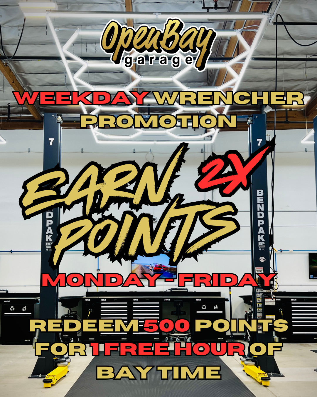 Grand opening weekend promotion 20% off DIY Service Bay Rentals Saturday - Sunday ONLY! Book (4) Grand opening weekend promotion 20% off DIY Service Bay Rentals Saturday - Sunday ONLY! Book (4)